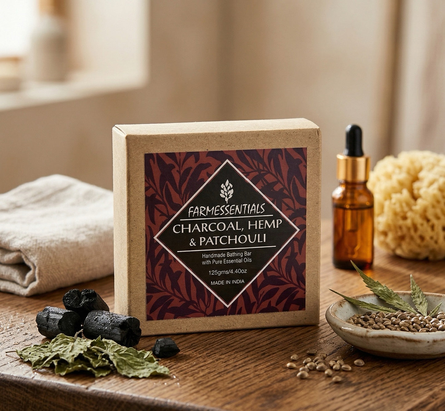 Charcoal Hemp & Patchouli Bathing Bar