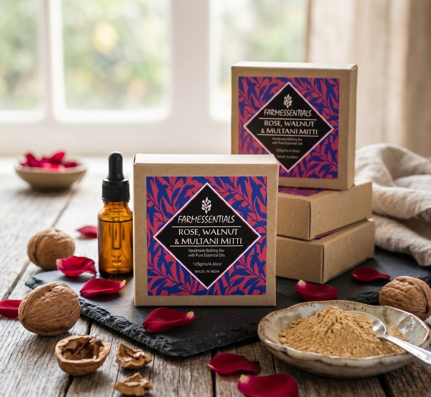 Rose Walnut & Multani Mitti Bathing Bar