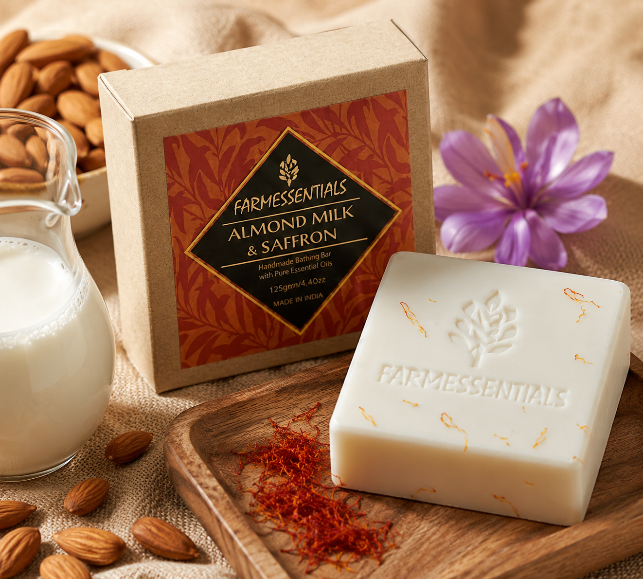 Almond Milk & Saffron Bathing Bar