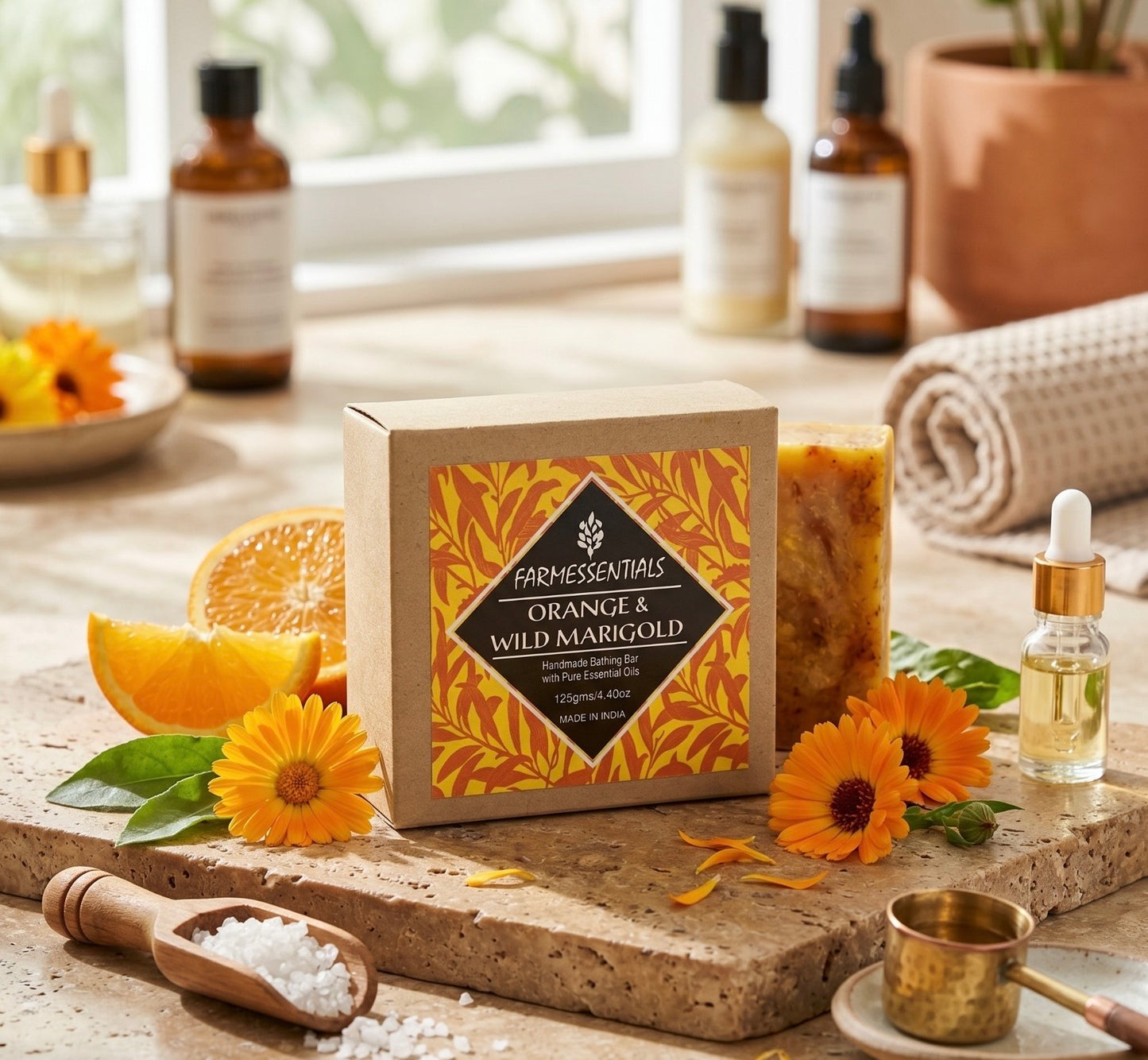 Orange Marigold Bathing Bar