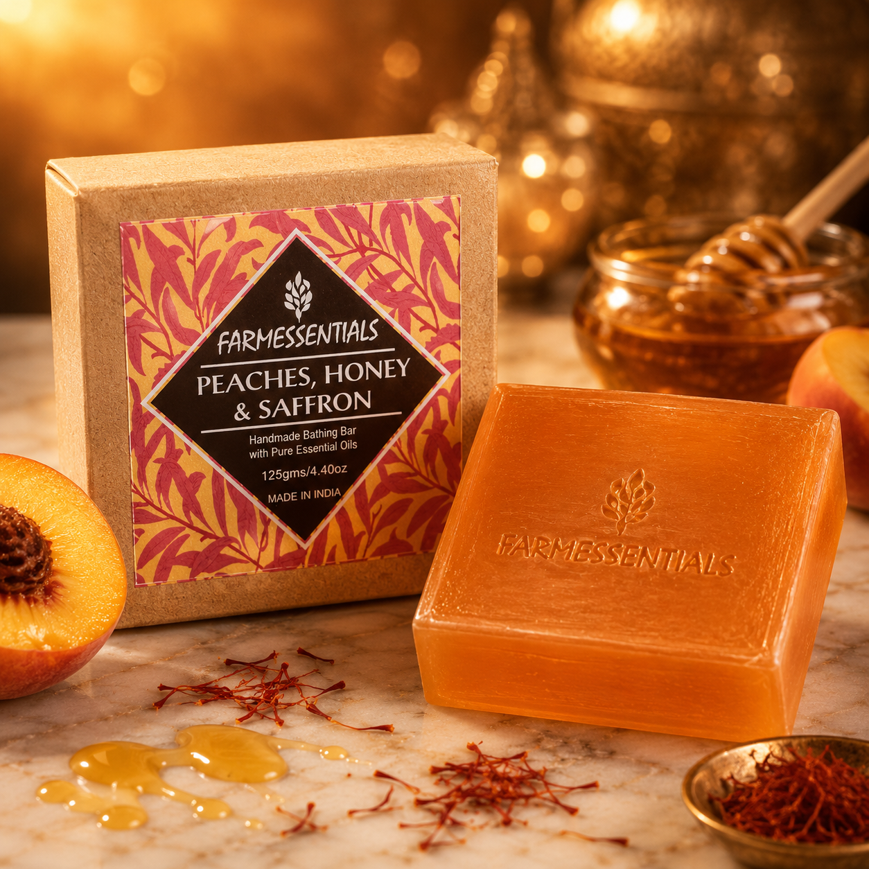 Peaches, Honey & Saffron Bathing Bar